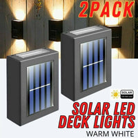 2 Pack New Solar Deck Lights Outdoor Waterproof LED Steps Lamps For Stairs Fence | ORANGE KNIGHT & CO.