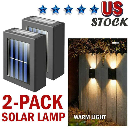 2 Pack New Solar Deck Lights Outdoor Waterproof LED Steps Lamps For Stairs Fence | ORANGE KNIGHT & CO.