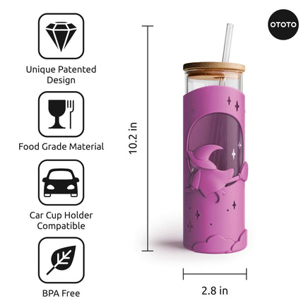 Witch-themed tumbler with BPA-free, food-grade materials, fits car cup holders and features a unique patented design.