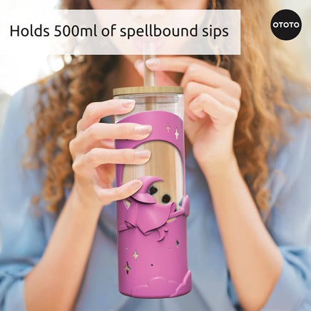 500ml witch-themed Wicked Brew tumbler being used for spellbound sips, ideal for iced drinks or potions.
