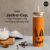 OTOTO Jack-o-Cup Halloween tumbler with pumpkin design, ideal for festive coffee or tea with a spooky twist.