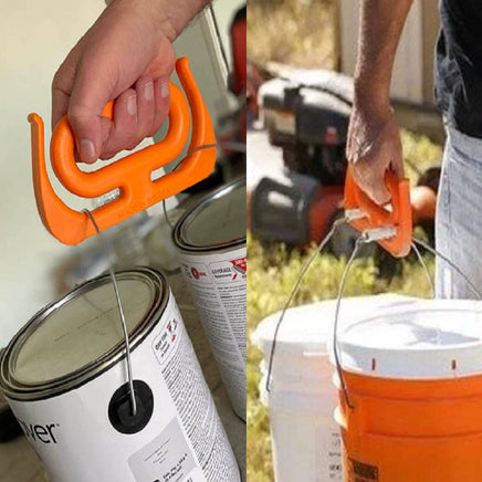 MAMMOTH GRIP Heavy Duty Carrier lifting paint cans and 5-gallon buckets outdoors, ideal for heavy-duty tasks and yard work.