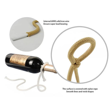 Suspended Rope Wine Bottle Holder | ORANGE KNIGHT & CO.