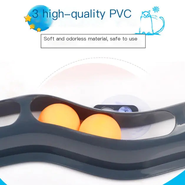 High-quality PVC suction cup cat toy with balls for window play
