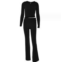 Hoodie Suit Women Leisure Sexy Zip Long Sleeve Sweater & High Waist Lo | ORANGE KNIGHT & CO.