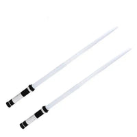 Lightsaber toys for children with sleek white blades and black-silver handles, perfect for imaginative play and epic Jedi battles.