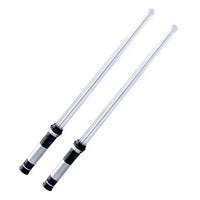 Set of two lightsaber toys for children with sleek black and silver handles and glowing blades, perfect for imaginative play and epic battles.