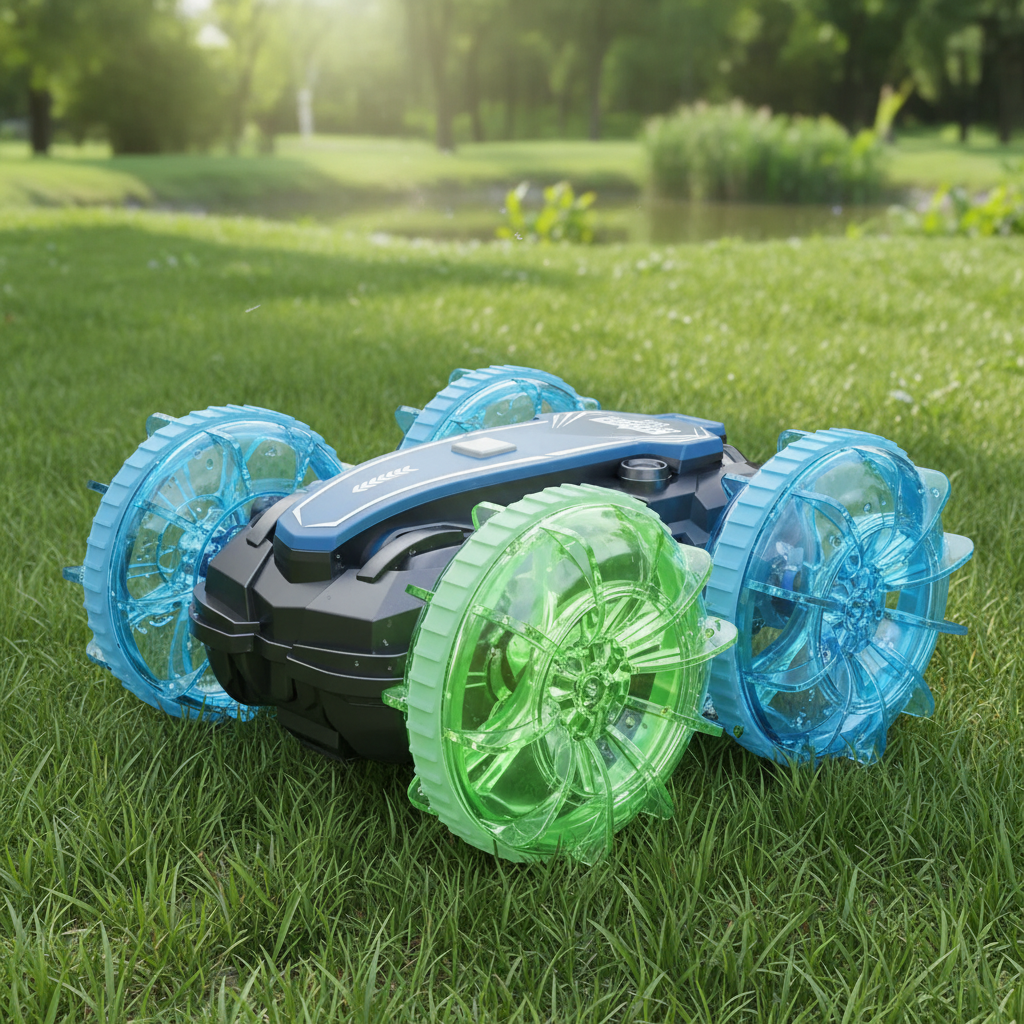 Amphibious RC Car — Land & Water Stunt Car with Gesture Control & LED Lights