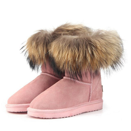 Women's Fox Fur Snow Boots - ORANGE KNIGHT & CO.