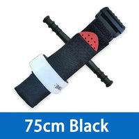 75cm black emergency tourniquet featuring a red pressure pad and durable strap, designed for portable first aid use.