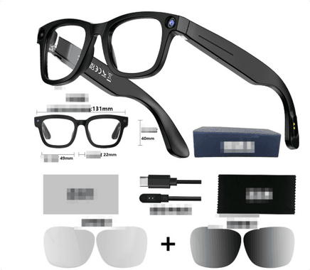 AI camera smart glasses with HD video technology for cameras and optics
