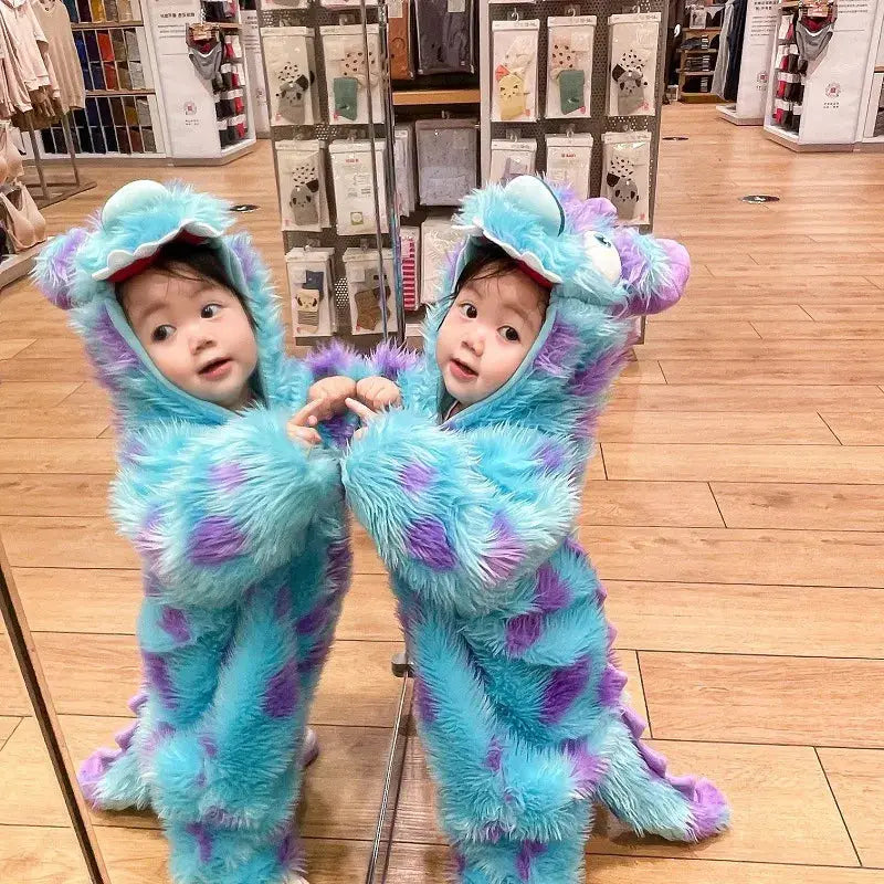 Kids in colorful monster costume