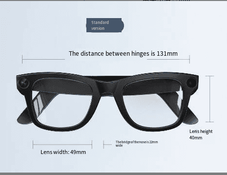 Smart glasses with adjustable lens and dimensions