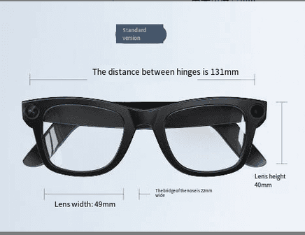 Smart glasses with adjustable lens and dimensions