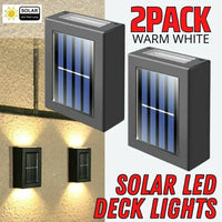 2 Pack New Solar Deck Lights Outdoor Waterproof LED Steps Lamps For Stairs Fence | ORANGE KNIGHT & CO.