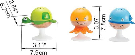 Sea animal rattles with dimensions for baby development