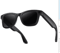 Black smart sunglasses with camera and touch controls