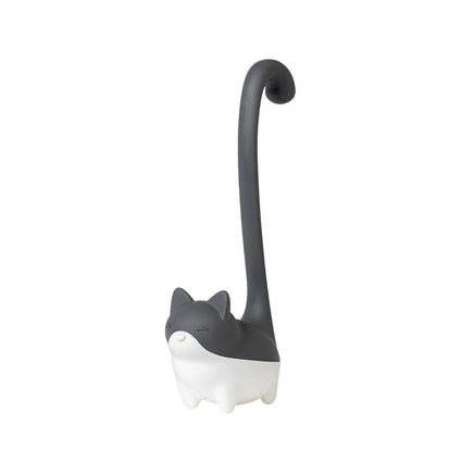 Cute Tea Infuser by OTOTO shaped like a cat with a long curled tail, perfect for steeping loose leaf tea in mugs. Fun tea accessory for kitchen or gifting.