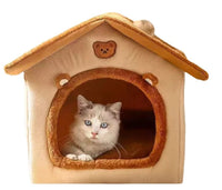 Enclosed Pet Bed for Cats and Small Dogs