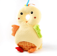 Cute plush baby head cushion with butterfly design for toddler safety