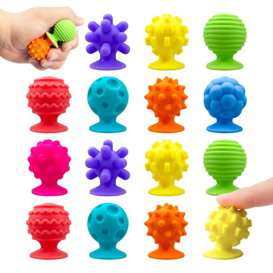 Sensory Suction Toys for Kids - Calming 16-Pack