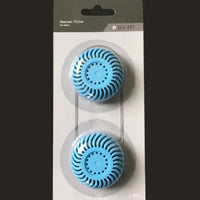 Charcoal filter replacement discs for pet water fountains, featuring a blue circular design in a 2-piece pack from ELS Pet.