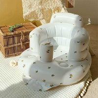 Inflatable baby chair with floral pattern for dining and bath