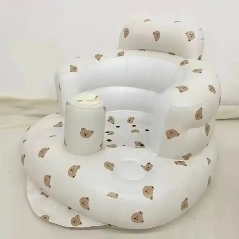 Inflatable baby chair with lemon pattern for dining and bath