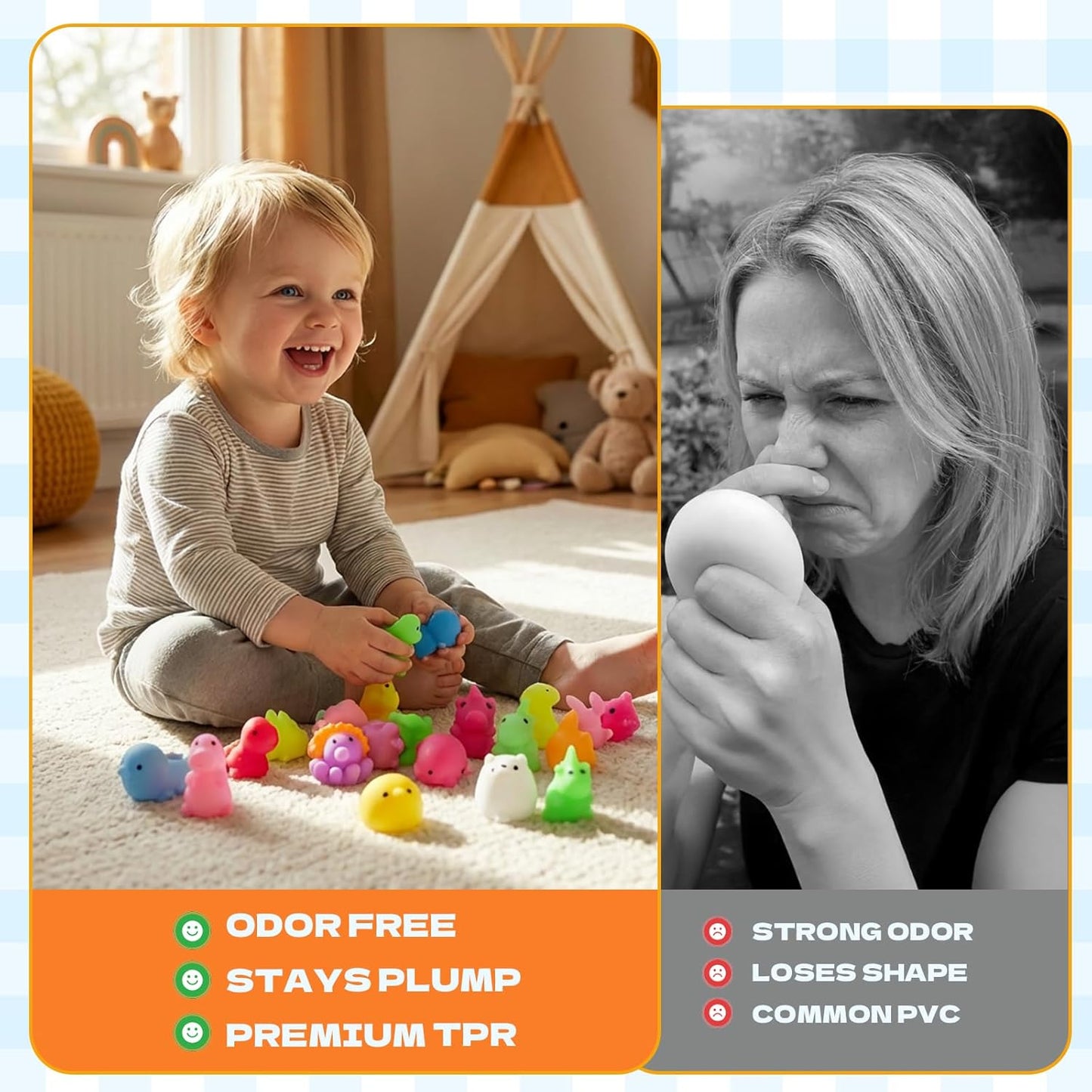 Mochi Squishy Toys for Kids and Adults - 120PCS Pack