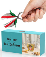 Cute Tea Infuser by OTOTO shaped like a Venus flytrap with serrated edges, ideal for steeping loose leaf tea. Fun tea accessory for kitchen or gifting.