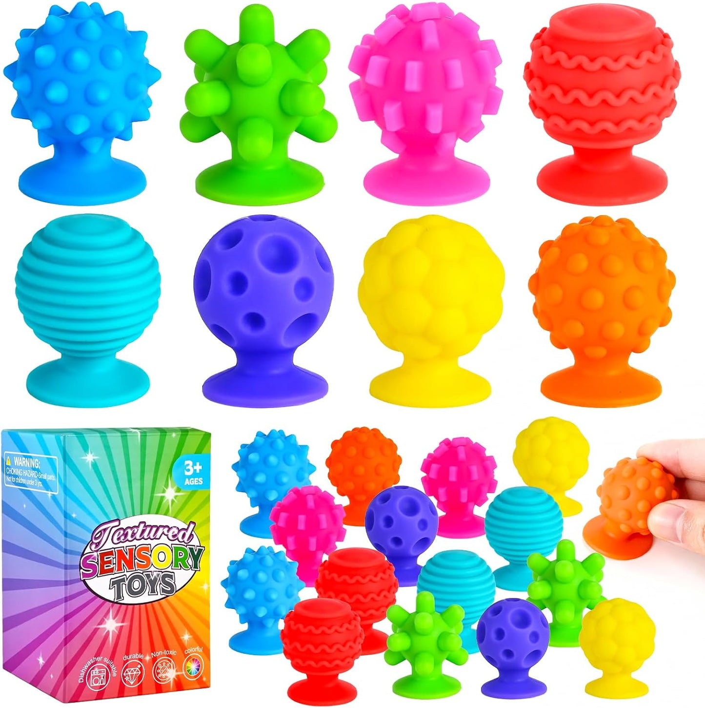 Sensory Suction Toys for Kids - Calming 16-Pack