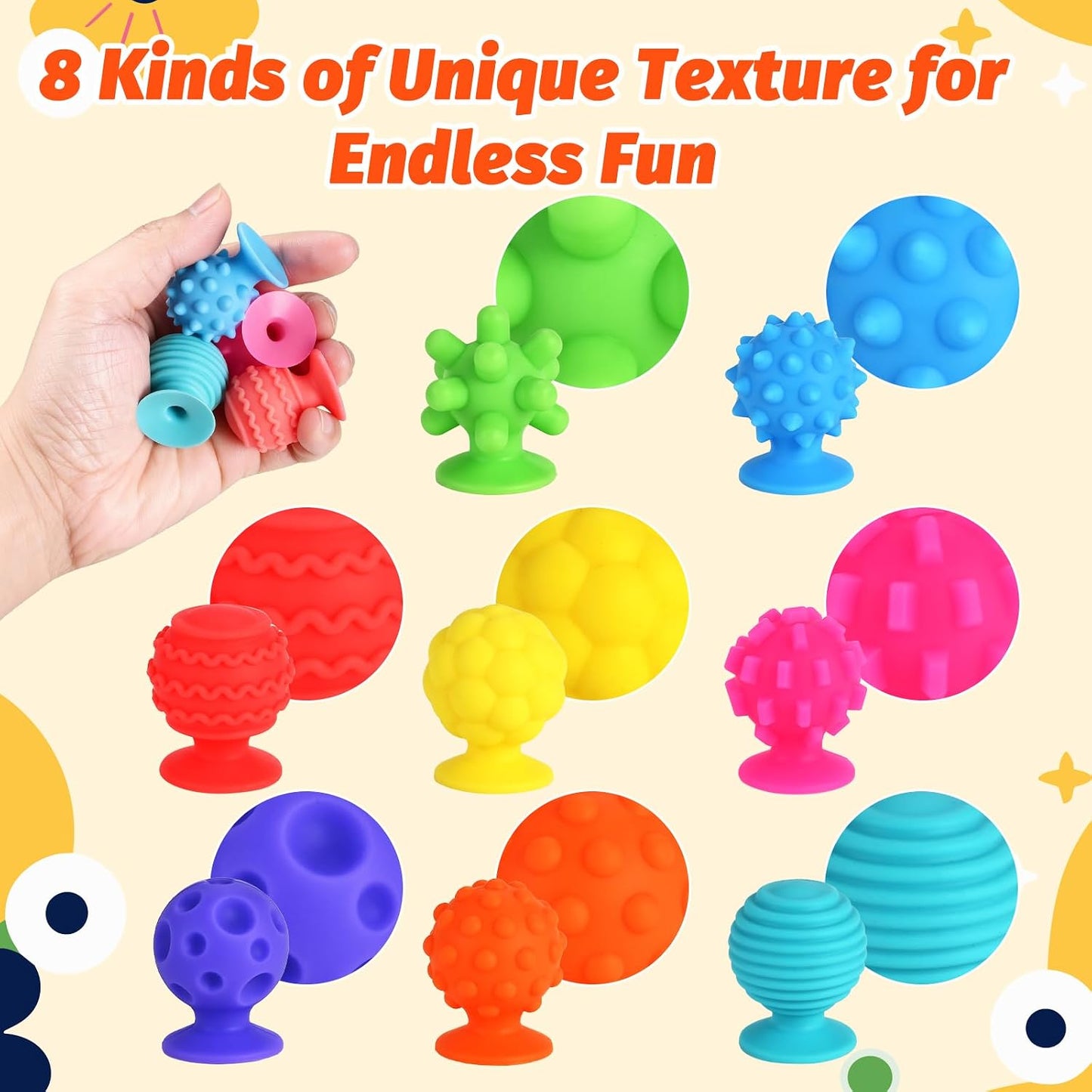 Sensory Suction Toys for Kids - Calming 16-Pack