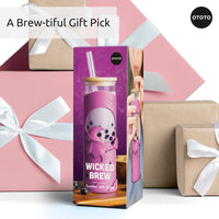 Wicked Brew tumbler in gift-ready packaging, a charming Halloween gift for fans of witchy drinkware.