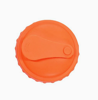 Orange silicone can lid with secure flip-top design for leak-proof beverage sealing. Flexible and reusable for everyday use.