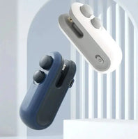 Two color options, white and navy blue, for the portable USB rechargeable vacuum sealing machine with ergonomic design.