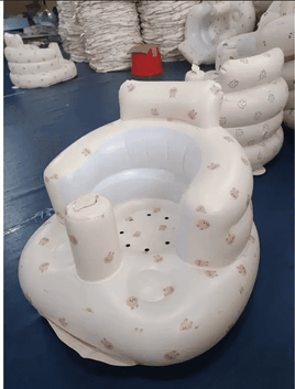 Inflatable baby chair with safety features for dining & bath