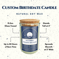 Birthday Candles - Custom Birthdate Astrological Zodiac Scented Candles. Astrology Gifts. All Natural Soy Wax. 75+ Hour Burn Time. Made in USA - September 9