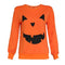 Halloween Pumpkin Sweatshirt - Perfect for Spooky Season in bright orange with a black jack-o'-lantern face, ideal for festive fall wear.