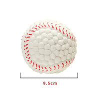 Squeaky Dog Toy shaped like a white baseball with red stitching, measuring 9.5 cm, ideal for interactive pet play and entertainment.