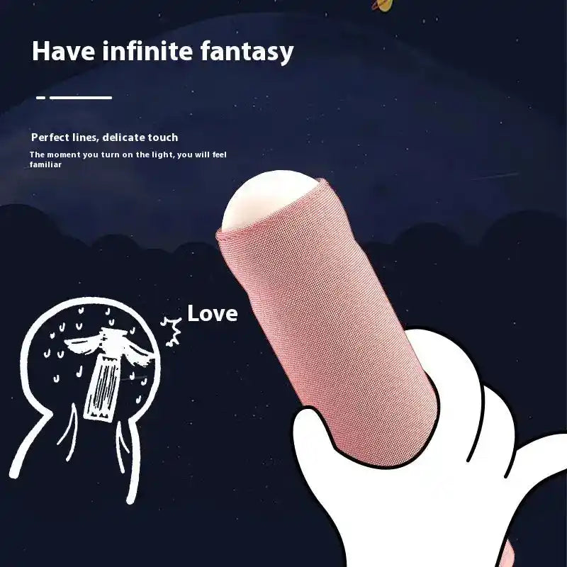 Illustration of a pink hand pull night lamp with glowing top, emphasizing its delicate touch and creative design for cozy lig