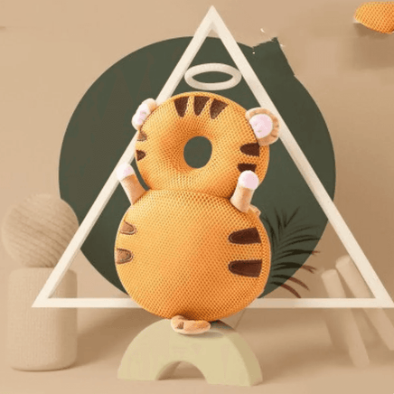 Cute tiger-themed toddler head protection cushion for fall safety