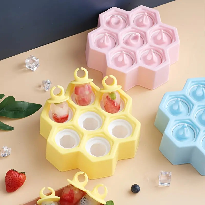 DIY Silicone Popsicle Mold | 7-Cavity Ice Cream Maker for Homemade Frozen Treats