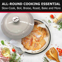 Mueller DuraCast 6 Quart Enameled Cast Iron Dutch Oven Pot with Lid, Heavy-Duty, Oven Safe up to 500° F & Across All Cooktops, Wedding Registry Ideas & Gifts, Emerald