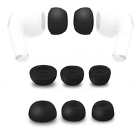 Set of memory foam ear tips for Apple AirPods Pro in three sizes, offering noise reduction and a comfortable fit for extended use.