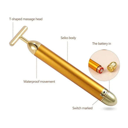 Energy 24K Gold T Beauty Bar Facial Roller Massager - ORANGE KNIGHT & CO.