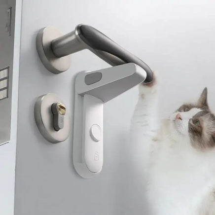 Safety Door Lever Lock installed on a modern door handle, preventing unauthorized access and ensuring child and pet safety.