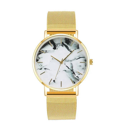 Fashion Rose Gold Mesh Band Creative Marble Female Wrist Watch Luxury Women Quartz Watches Gifts Relogio Feminino - ORANGE KNIGHT & CO.