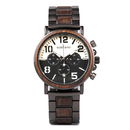 BOBO BIRD Wooden Men Watches Relogio Masculino Top Brand Luxury Stylish Chronograph Military Watch Great Gift for Man OEM | ORANGE KNIGHT & CO.