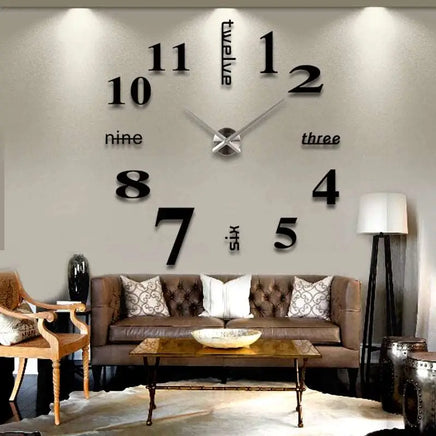 47 inches Creative Decoration Bedroom Wall Decor Acrylic Sticker Wall Clock Home Diy 3D Large Mirror Wall Clock | ORANGE KNIGHT & CO.