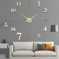 47 inches Creative Decoration Bedroom Wall Decor Acrylic Sticker Wall Clock Home Diy 3D Large Mirror Wall Clock | ORANGE KNIGHT & CO.